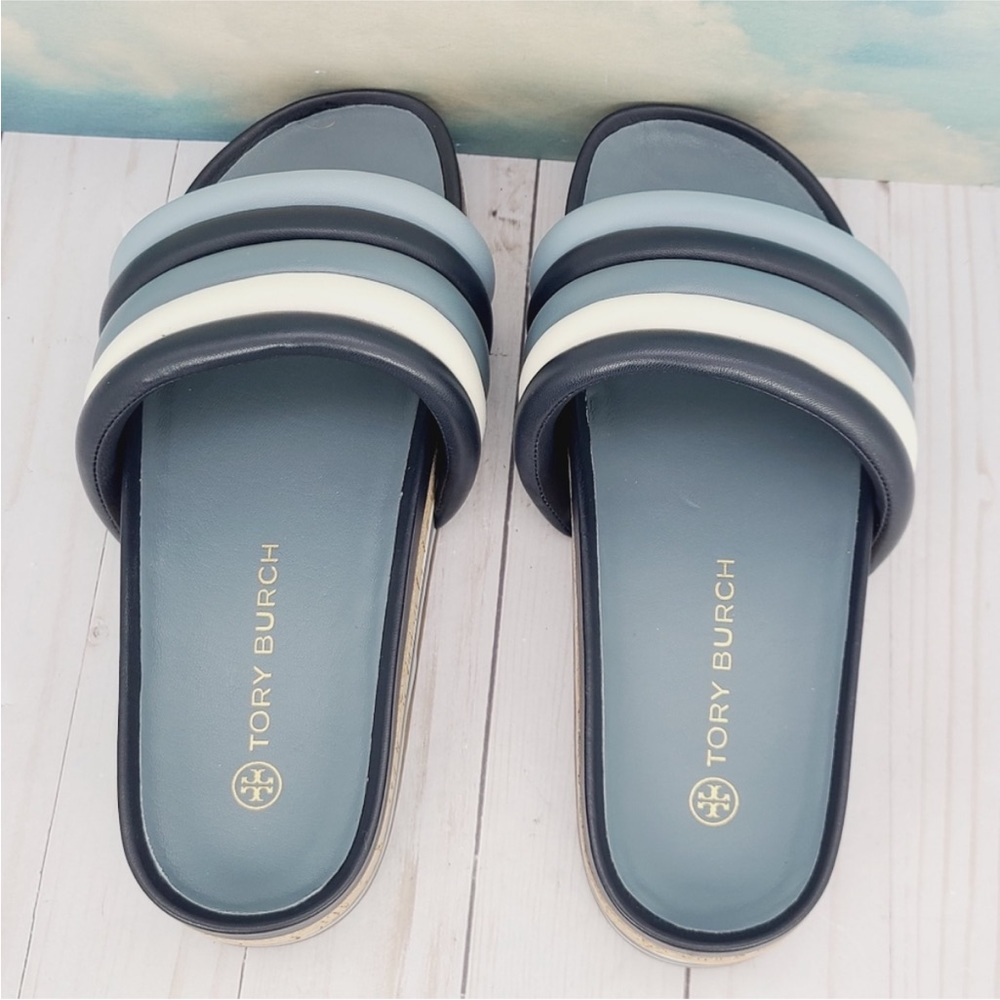 Tory Burch Colorblock Quilted Platform Sandals 8 - Picture 2 of 7